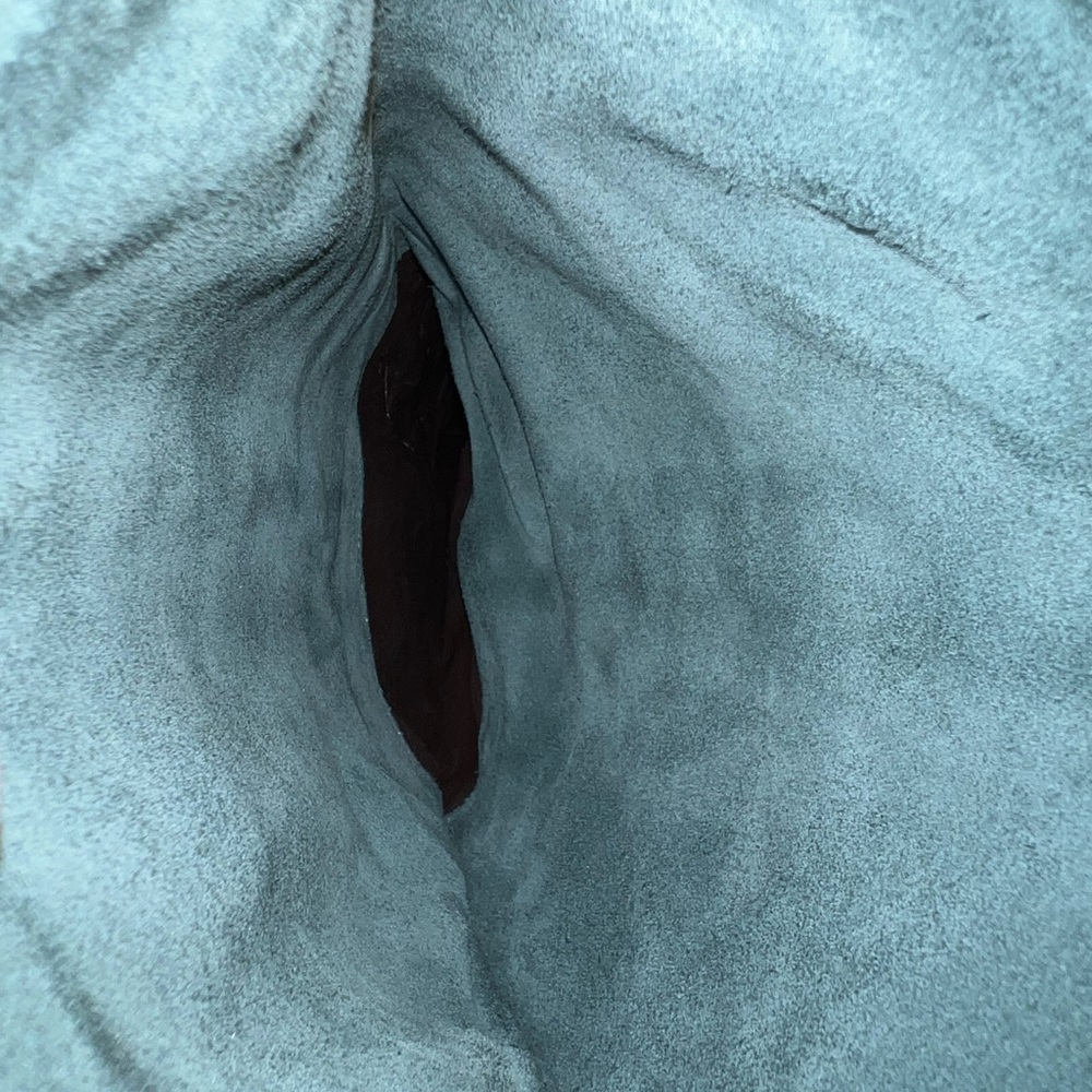 Butter Suede Gray-Blue Aqua Pull On Ankle Zip Boots Size 7.5 Made In Italy - Picture 12 of 12